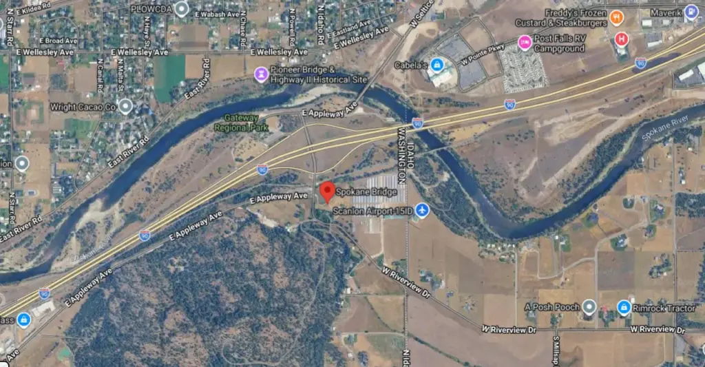 Car Crashes 60 Feet Down Embankment Near Spokane Bridge in Spokane Valley