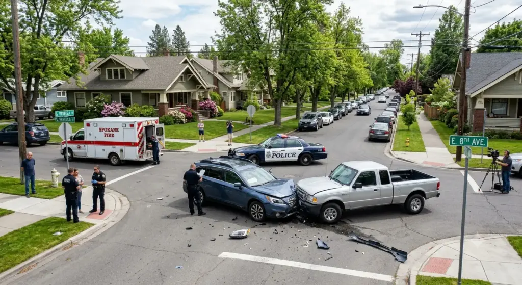 Crash Reported in Spokane at S Rebecca Street and E 8th Avenue