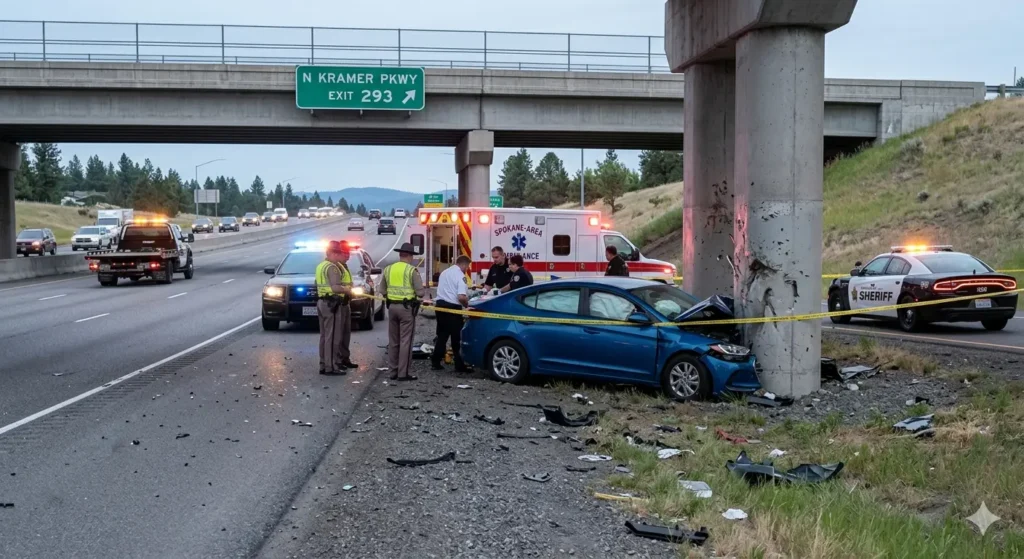 Fatal I-90 Overpass Crash Near Liberty Lake in Spokane Valley Kills Driver