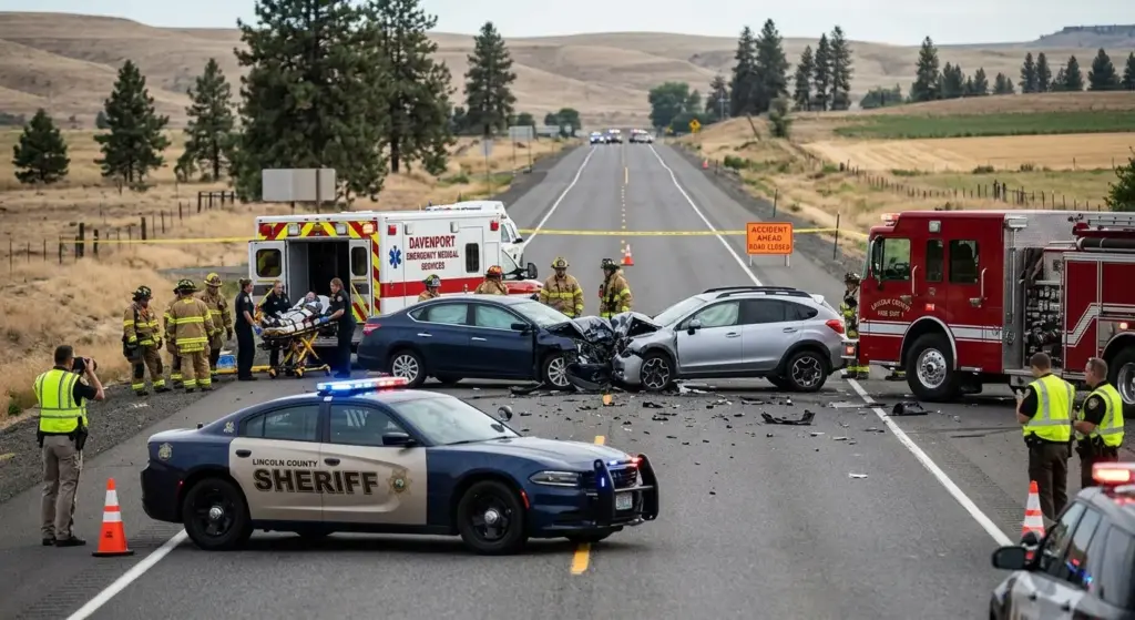 Head-On Crash Near Davenport, WA Leaves Multiple People Injured