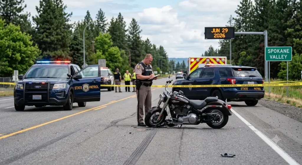 Motorcyclist Dead After Police Pursuit Ends in Crash in Spokane Valley, Washington | Call (509) 495-1246