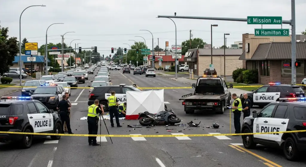 Motorcyclist Killed in Crash at Mission Avenue and Hamilton Street in Spokane, WA