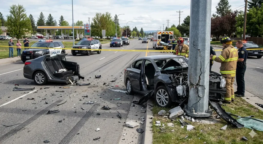 One Killed in Violent High-Speed Crash in Spokane Valley, Police Investigating
