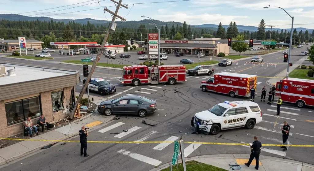 Police Pursuit Ends in Car Crash in Spokane Valley, Washington | Call (509) 495-1246