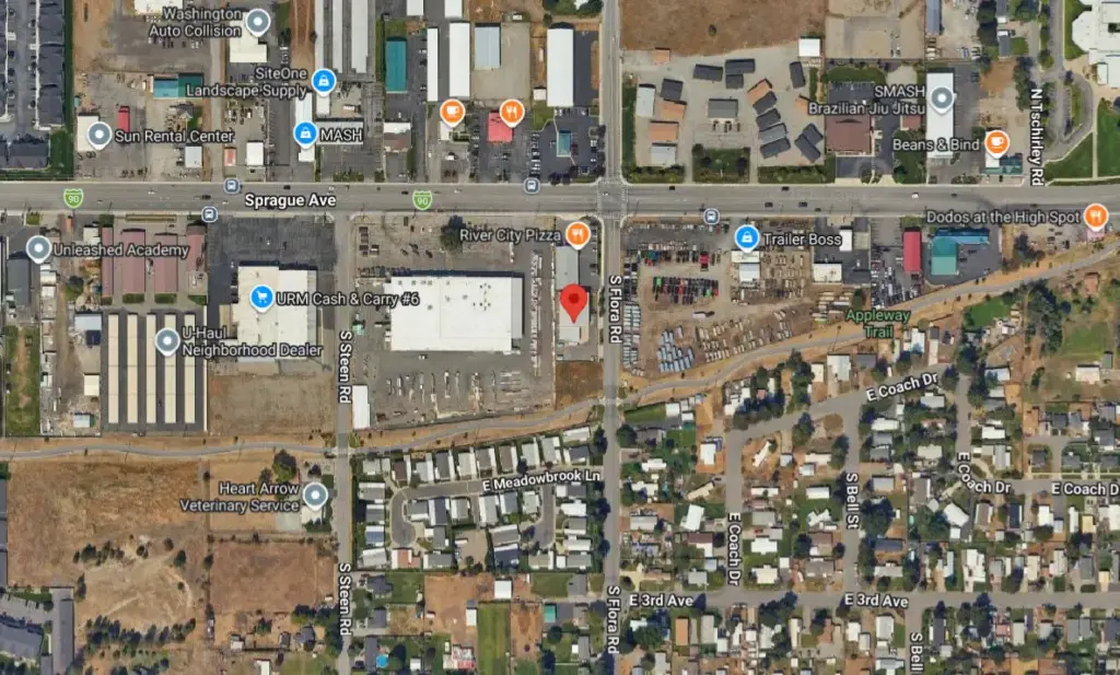 Semi-Truck and Car Crash Shuts Down Eastbound I-90 in Spokane Valley