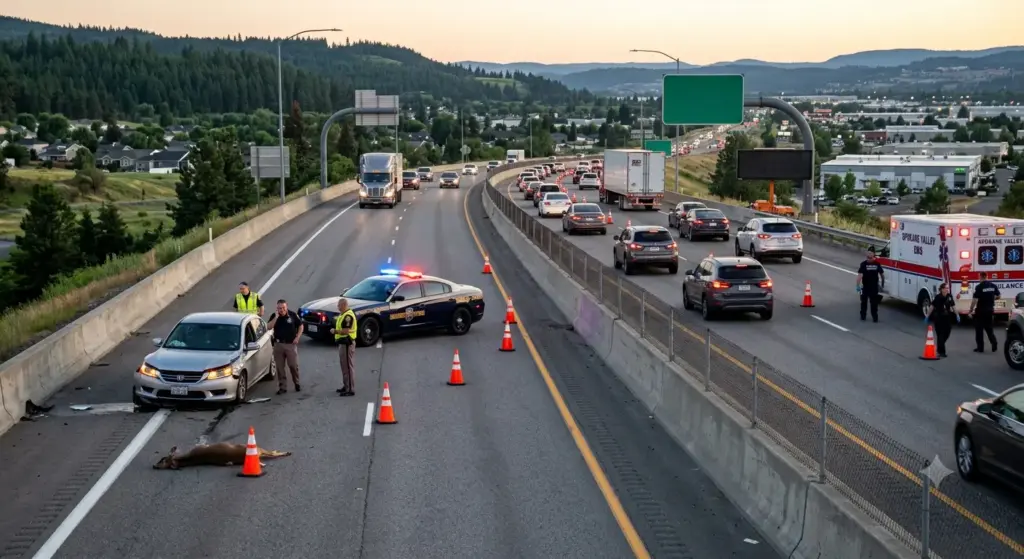 Spokane I-90 Crash Eastbound Driver Hits Deer | Call (509) 495-1246
