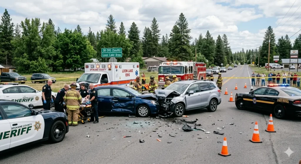 Spokane Valley Crash Head-On Collision Near Loon Lake Sends Drivers to Hospital