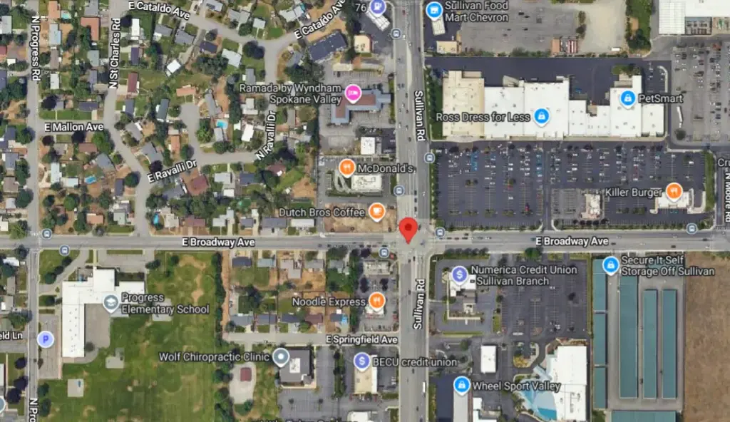 Spokane Valley Fatal Crash Kills Woman Near Sullivan Road and Broadway Avenue