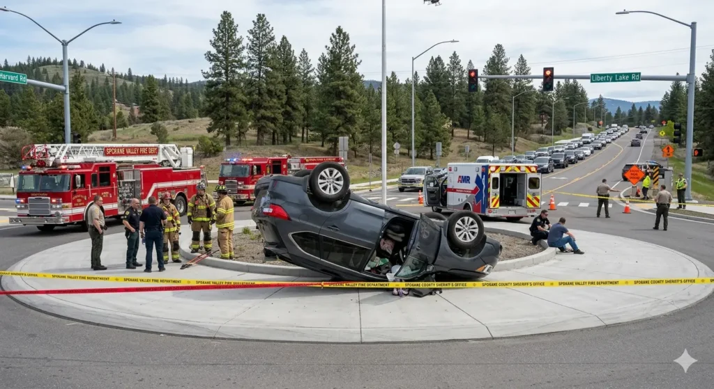 Spokane Valley Traffic Delayed After Crash at Harvard and Liberty Lake Roads