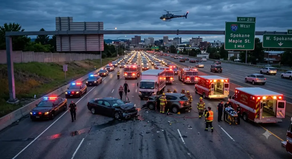 Spokane WA Crash Injuries Reported After Westbound Lane Accident