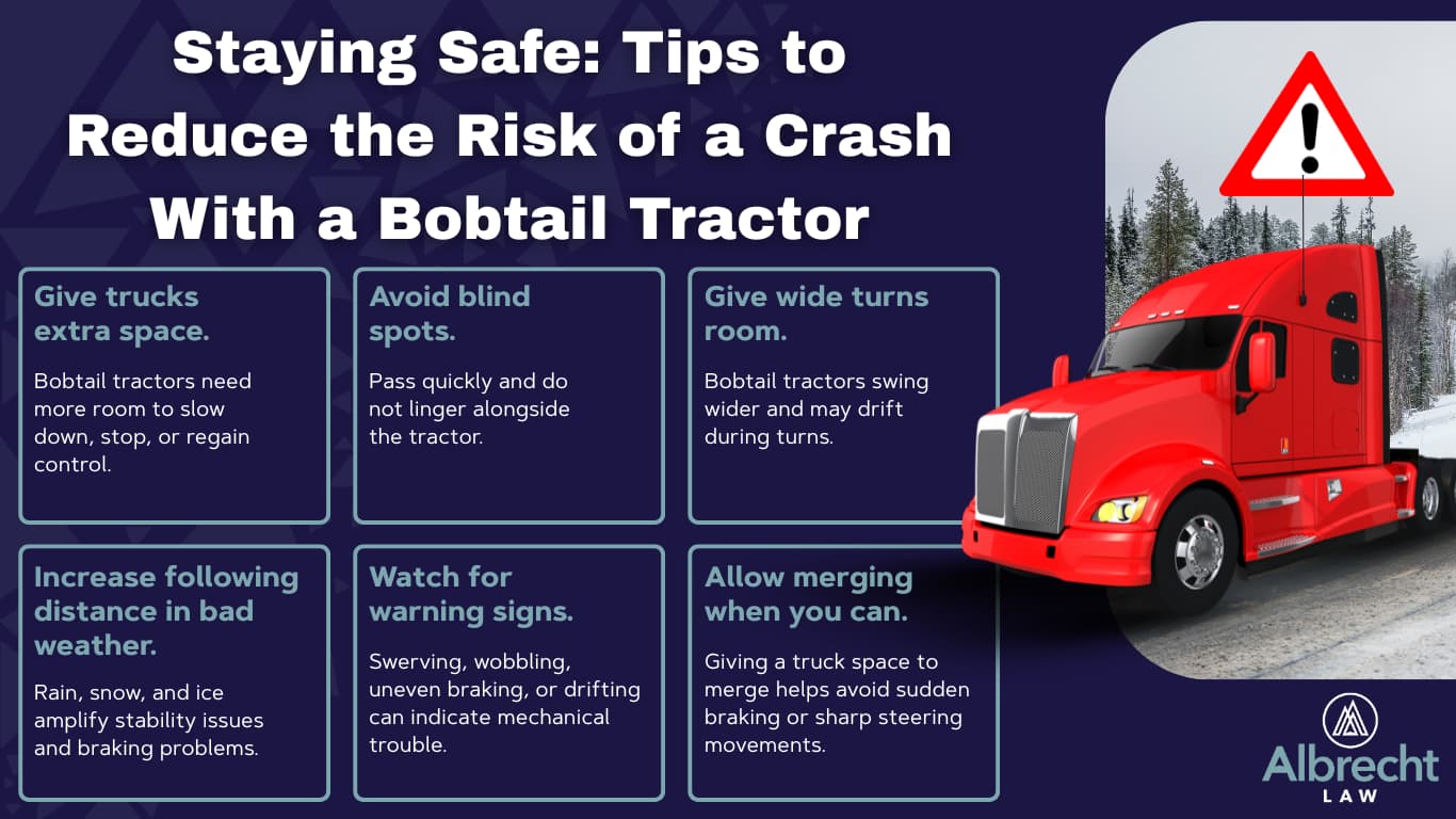 How Can a Bobtail Tractor Cause a Truck Accident in Spokane, Washington? 3 Spokane truck accident attorney explains how a bobtail tractor can cause an accident. Call (509) 495-1246 for a free consultation if you or a loved one has been injured and need help with your claim.
